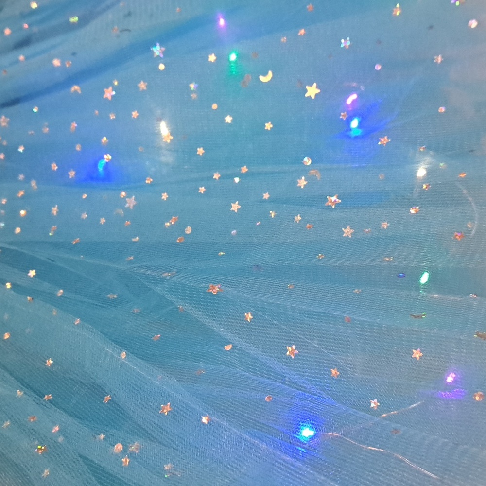 Teal Sparkle Tulle Mini Skirt - Picture 4 of 6